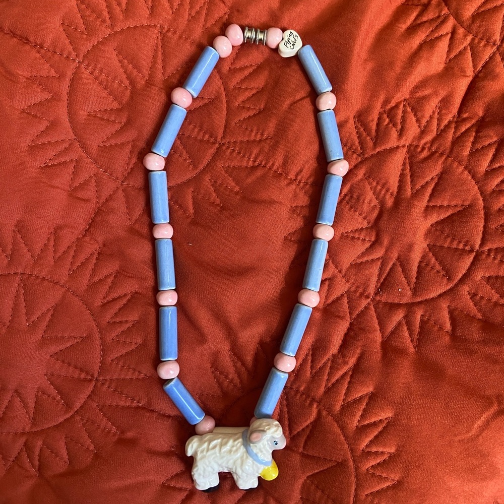 Vintage Flying Colors Sheep Necklace